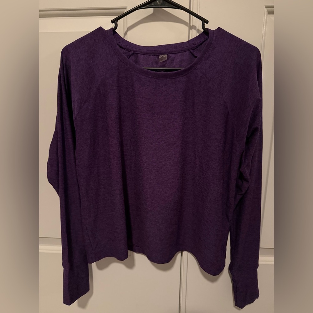 NWT Beyond Yoga Featherweight Daydreamer Pullover Deep Amethyst Heather Sz S